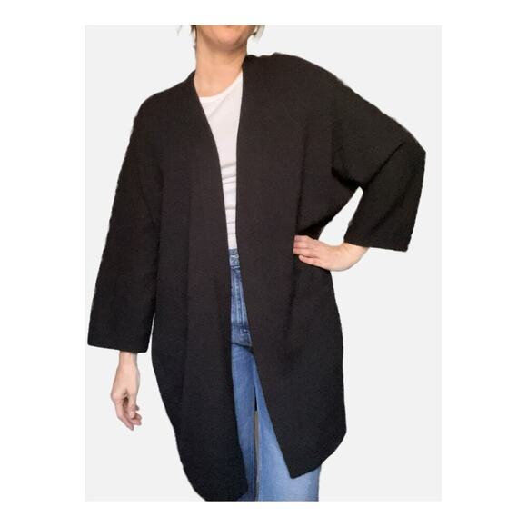 Vince Cashmere Oversized Open Front Cardigan Minimalist Lagenlook Black Small - Picture 2 of 11